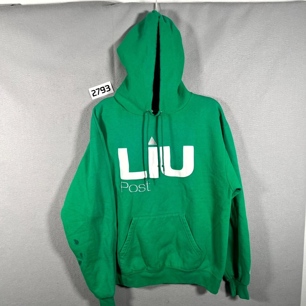 Champion Eco Fleece Future‎ Friendly Hoodie Mens Medium Green Spellout Logo